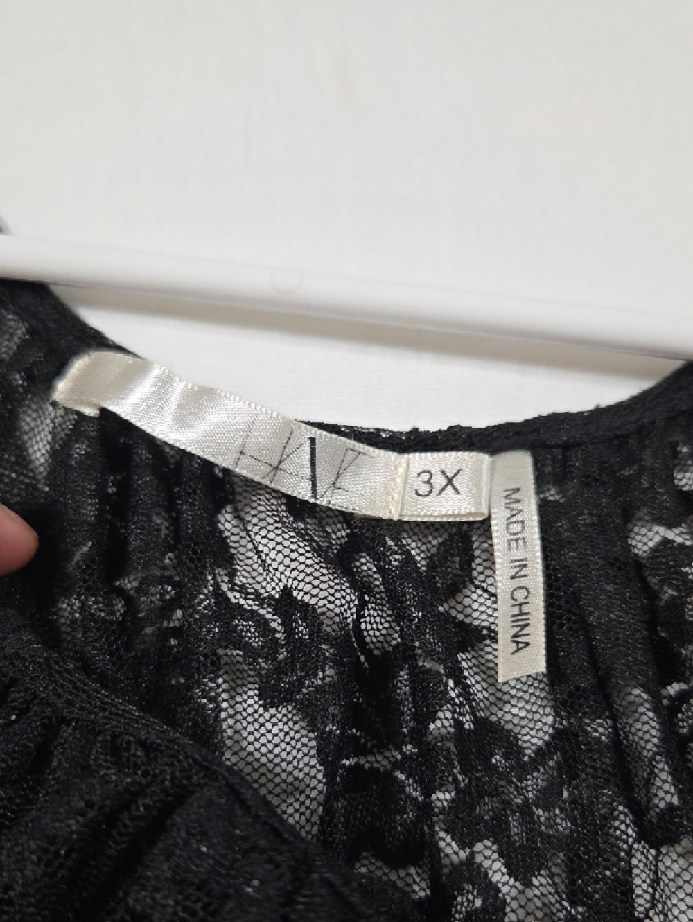 Black Lace Wide Open Sleeve Top  Blouse Boho Festival Elastic Hem Flowy Tank 3X - Picture 7 of 10